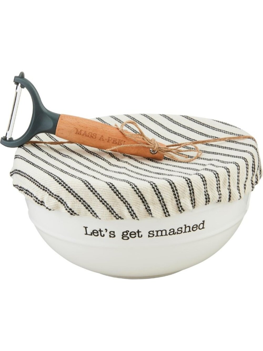 Charming Covered Mashed Potato Serving Set with Bowl & Peeler - Perfect for